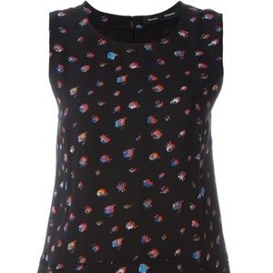 Black floral Proenza Schouler blouse size 4
